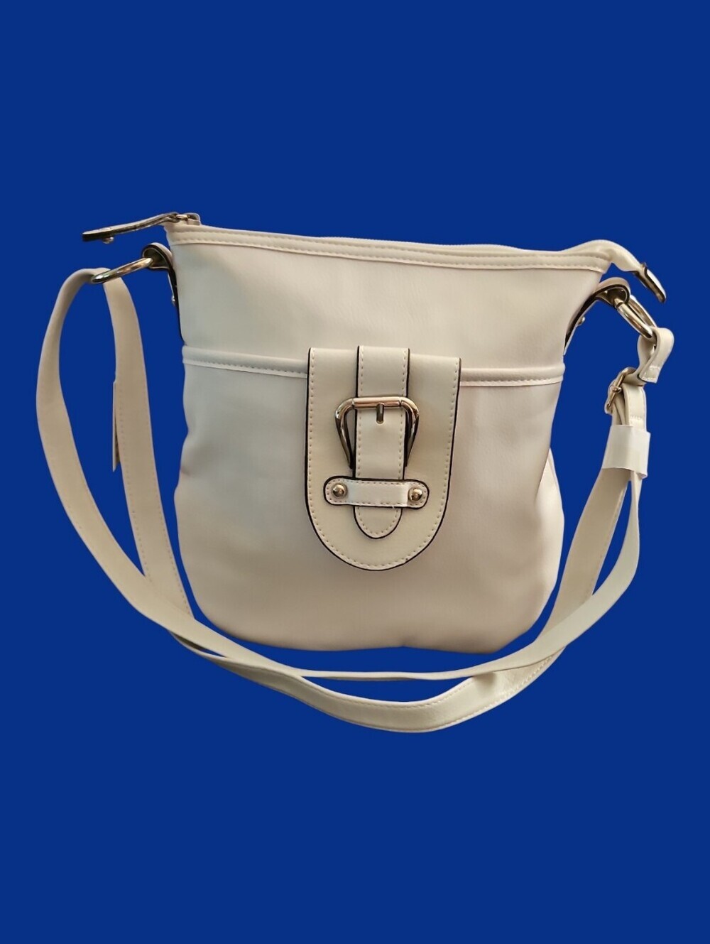 CROFT & BARROW White Crossbody Bag with Buckle Accent